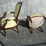 Paire de fauteuils acajou