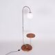 Bauhaus Adjustable Floor Lamp in Walnut and Chrome attributed to R. Slezák, Czech, 1930s