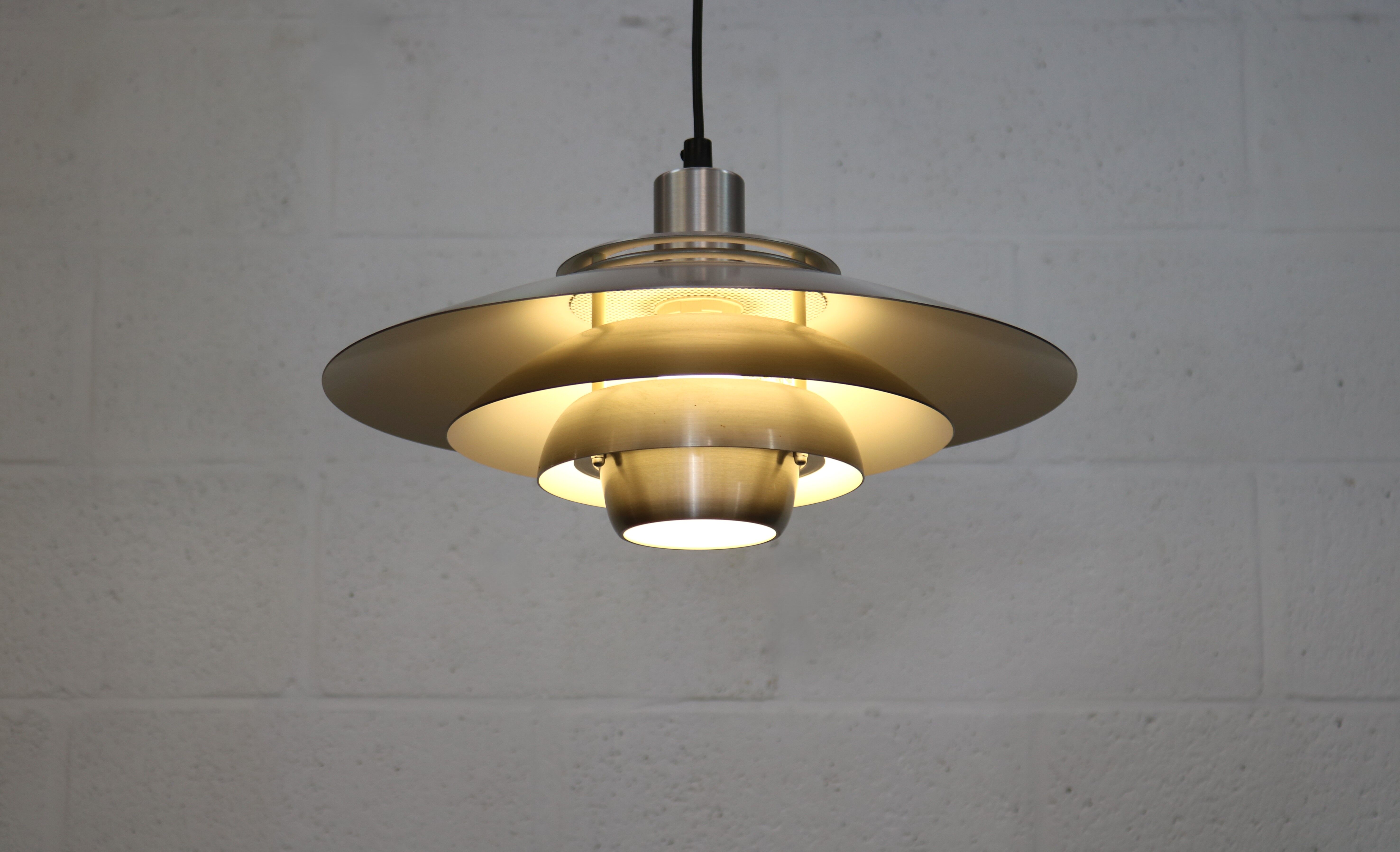 Silver Danish Jeka Metaltryk pendant Lamp - Model Dania 3020