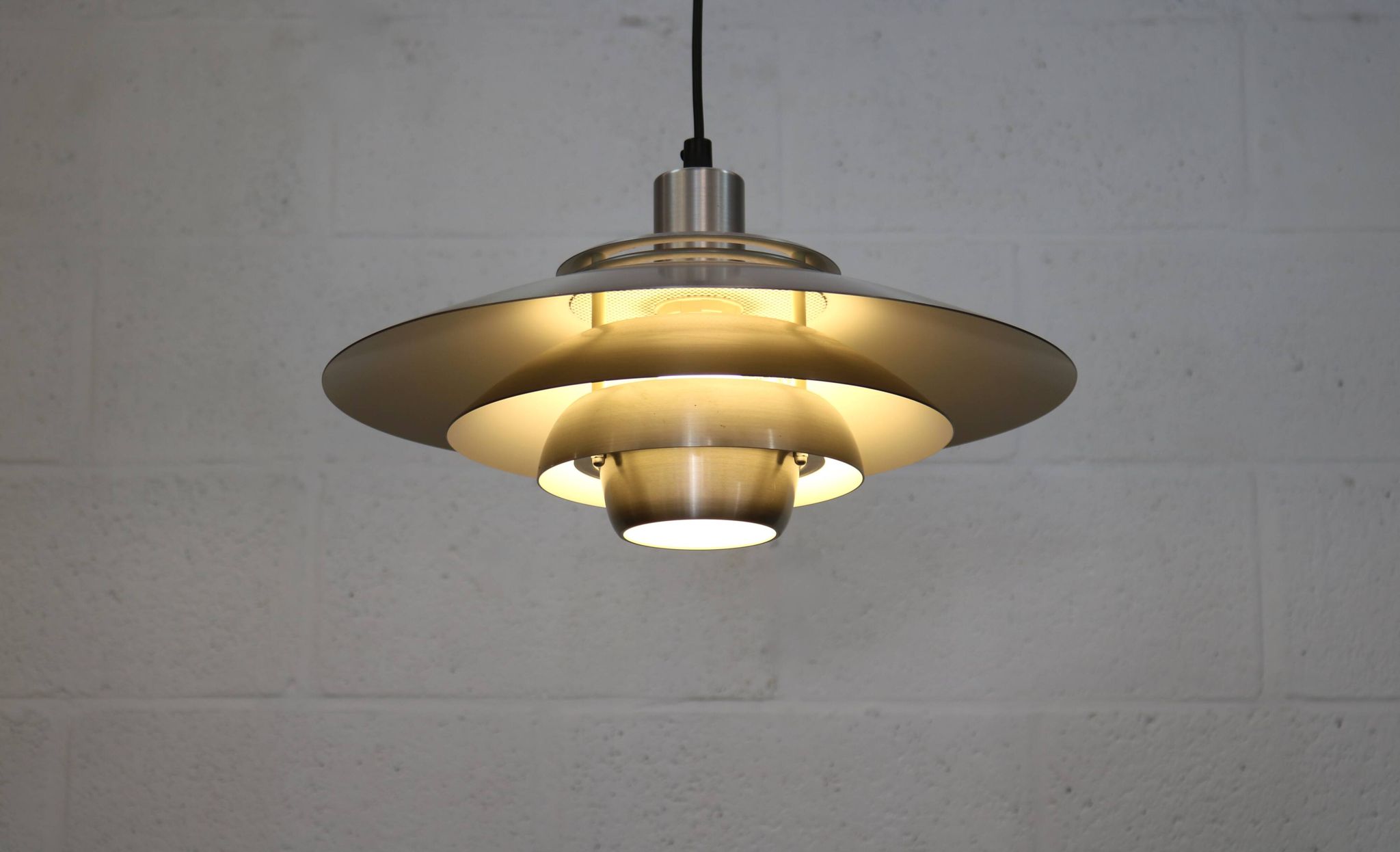 Silver Danish Jeka Metaltryk pendant Lamp - Model Dania 3020