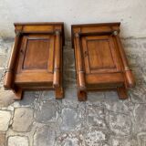 Pair of solid cherry bedside tables empire style