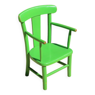 Fauteuil enfant bois 1950 vert