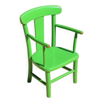 Green wooden children's armchair 1950