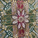 Algiers silk tablecloth, early 20th century, floral motifs enhanced with gold thread, handmade