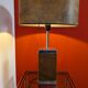 Vintage table lamp in nubuck and leather – 70s/80s design