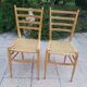 Pairs of chairs rope and wood 50s Italy