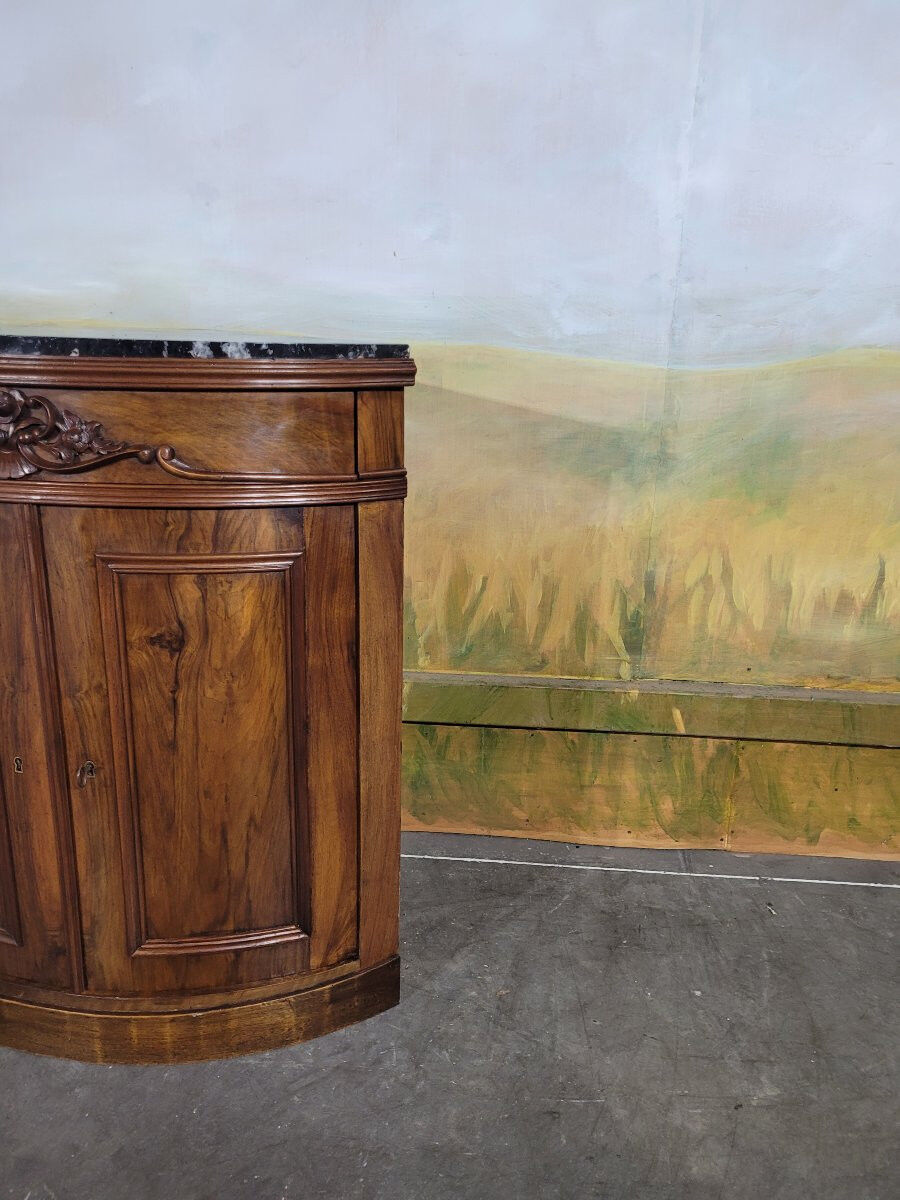 Small corner cabinet with marble, corner sideboard.