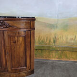 Small corner cabinet with marble, corner sideboard.