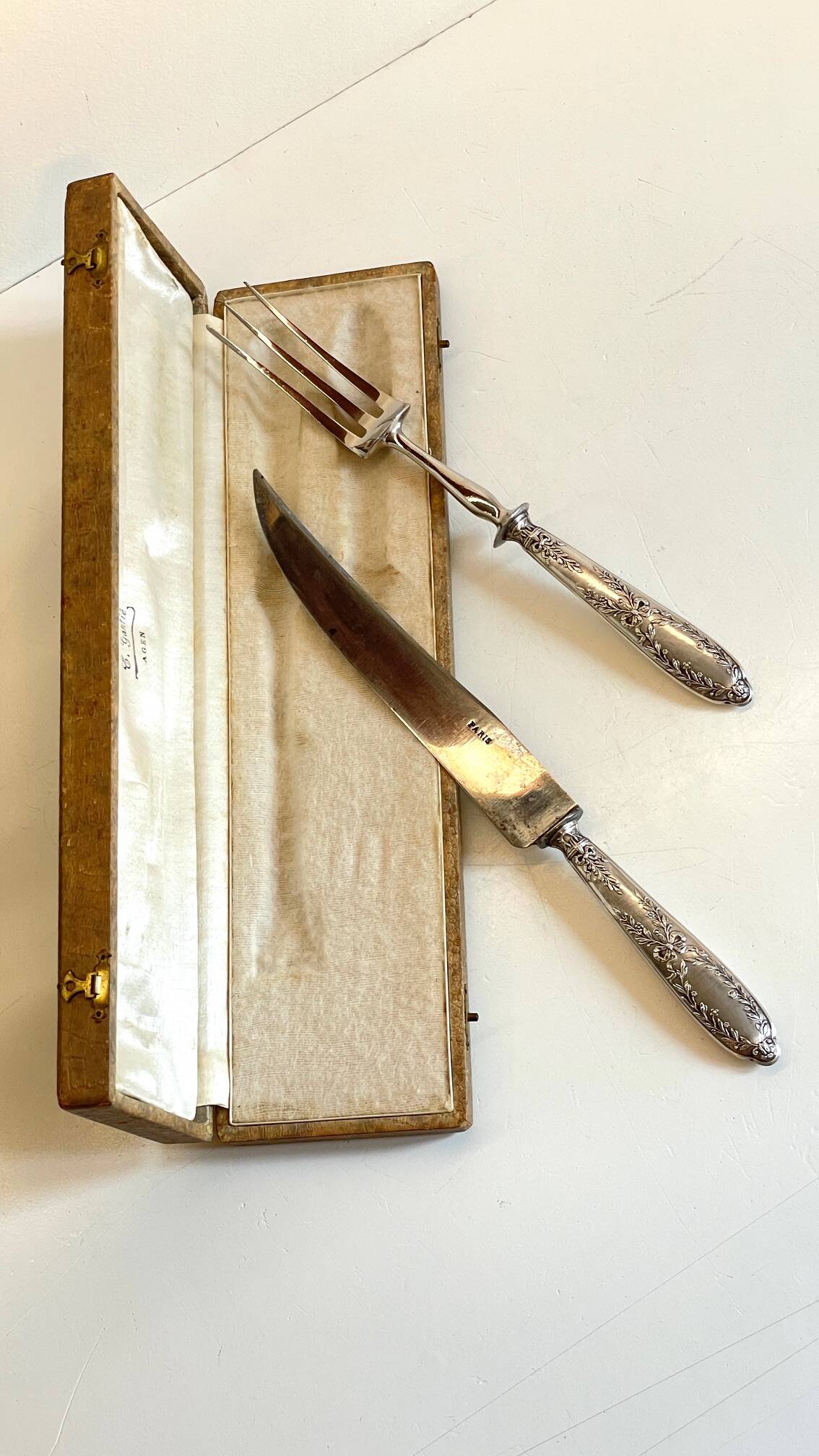 Silver-plated cutlery set with Minerva helmet, Paris