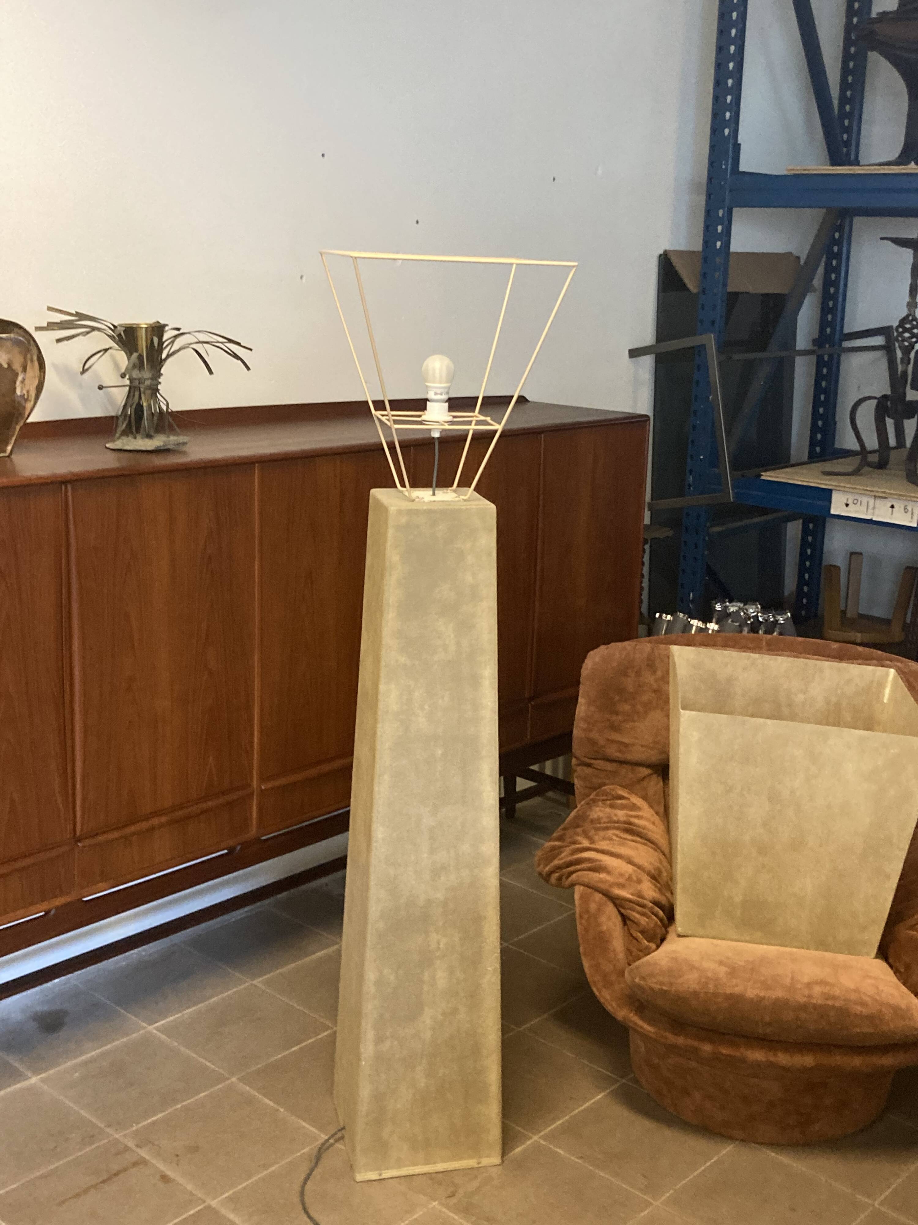 Large Decorative Fiberglass Floor Lamp 1980s