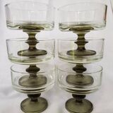 Ensemble de 6 tasses à dessert à pied vert par Venam Italie 1970