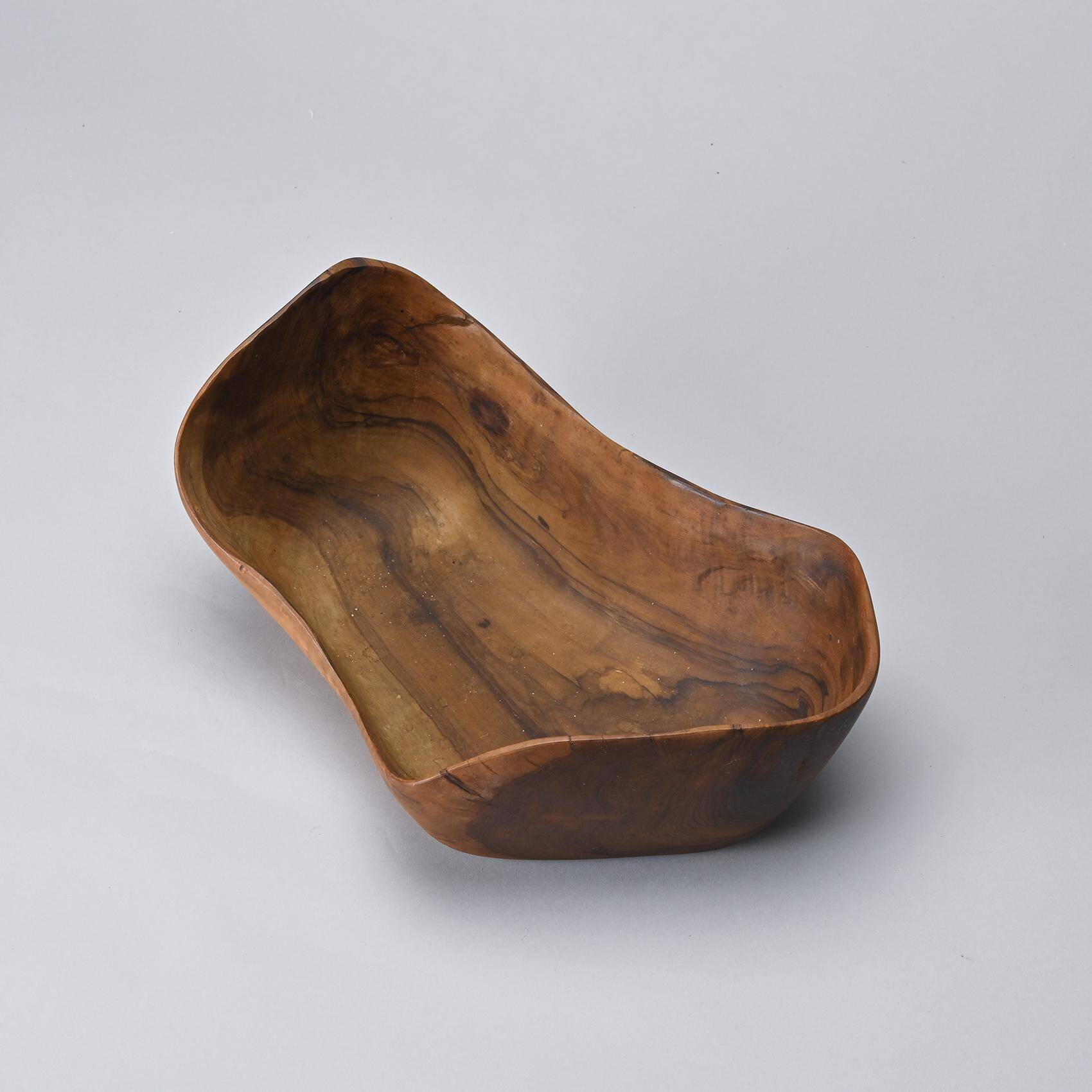 Olive wood cup, signed