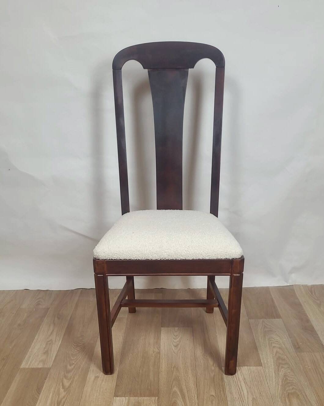Vintage 70s/80s chair reupholstered in bouclé