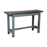 Former Burmese teak bench original blue patina