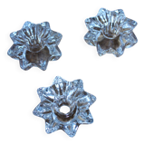 Set of 3 vintage star and flower glass candle holders