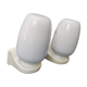 Pair lamps sconces bathroom glass blown mouth triplex Tovil opaline