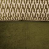 Vintage Two-seater Sofa, Deep Green Velvet, Cuschion patterns