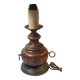 Lamp base baluster shape natural wood, brass, 42 cm socket height