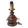 Lamp base baluster shape natural wood, brass, 42 cm socket height