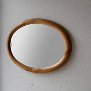 Miroir ovale en pin Glasmaster Markaryd Suède années 1970