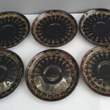 Six coffee cups and saucers in English earthenware Gibson & sons