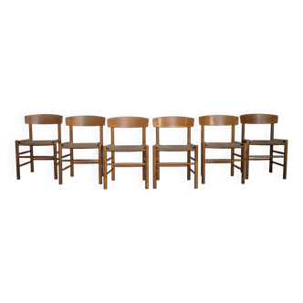 Set of 6 Shaker J-39 chairs by Børge Mogensen for FDB MØBLER, Denmark, 1960s