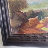 Oil, glazed wooden frame