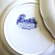 8 romantic blue Lunéville Sarreguemines dinner plates