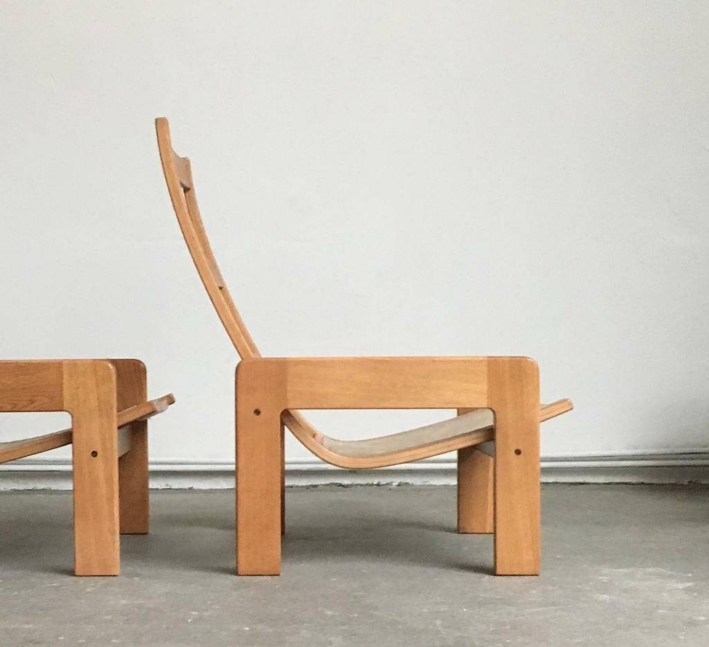 Vintage lounge chair set in Swedish beech by Yngve Ekström for Swedese, 1970s.