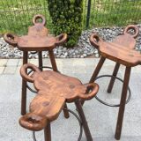 Lot de 3 tabourets de bar  "Marbella" années 60