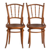 Ensemble de 2 chaises anciennes en bois courbé – Europe centrale, circa 1900