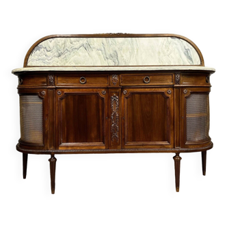 St Louis XVI half moon shaped sideboard stamped Krieger in mahogany circa 1850