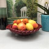 Woven ceramic basket signed France FPP Vallauris