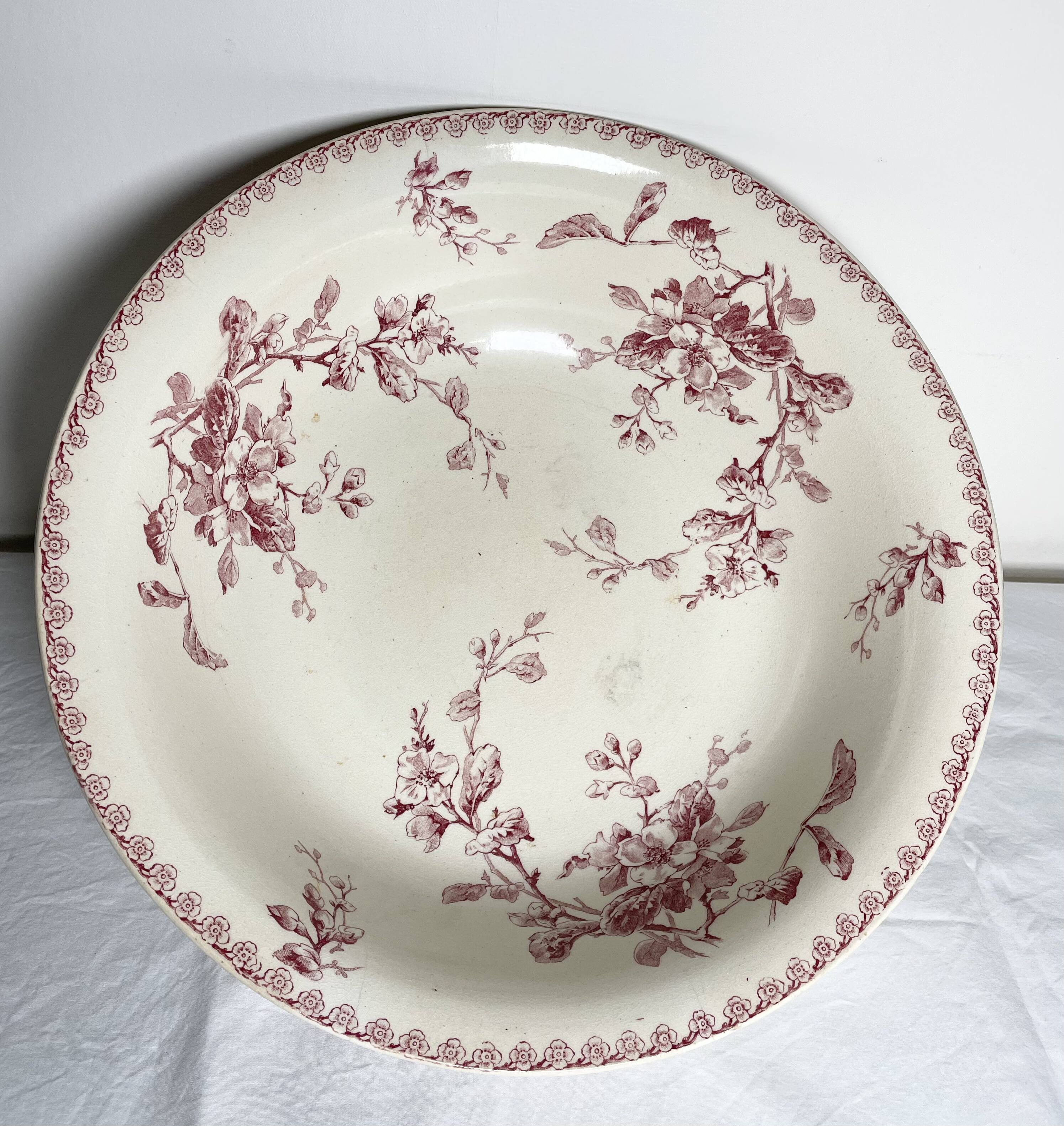 Gien porcelain serving dish, Normandy Flowers model