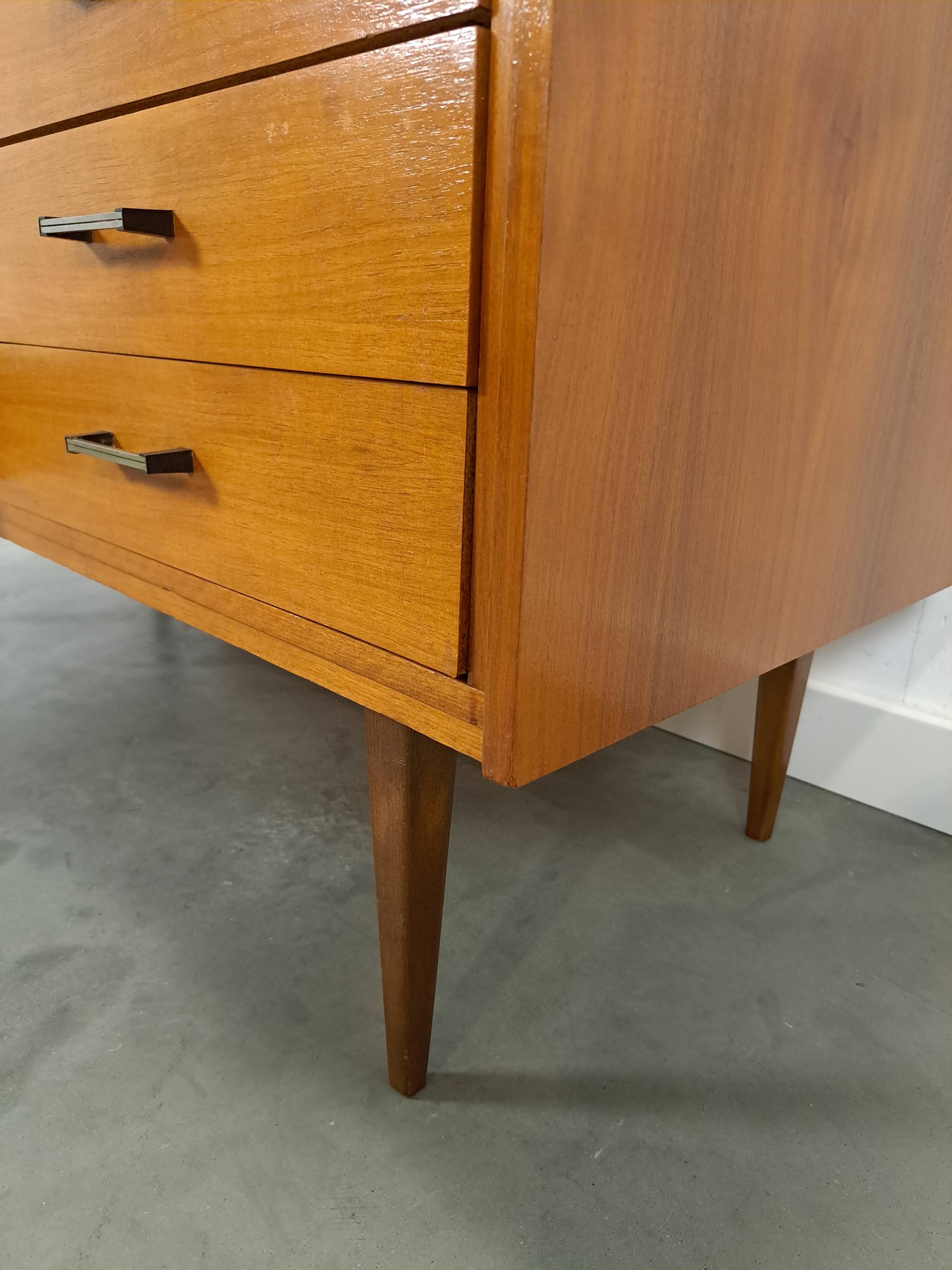 Fineer dressoir met draaibare bar en lades, barkast