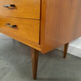 Fineer dressoir met draaibare bar en lades, barkast