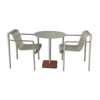 Set armchairs and table Palissade R & E Bouroullec, Light Grey Hay