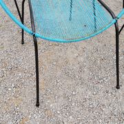 Set of 5 iron and scoubidou chairs from the 50/60s