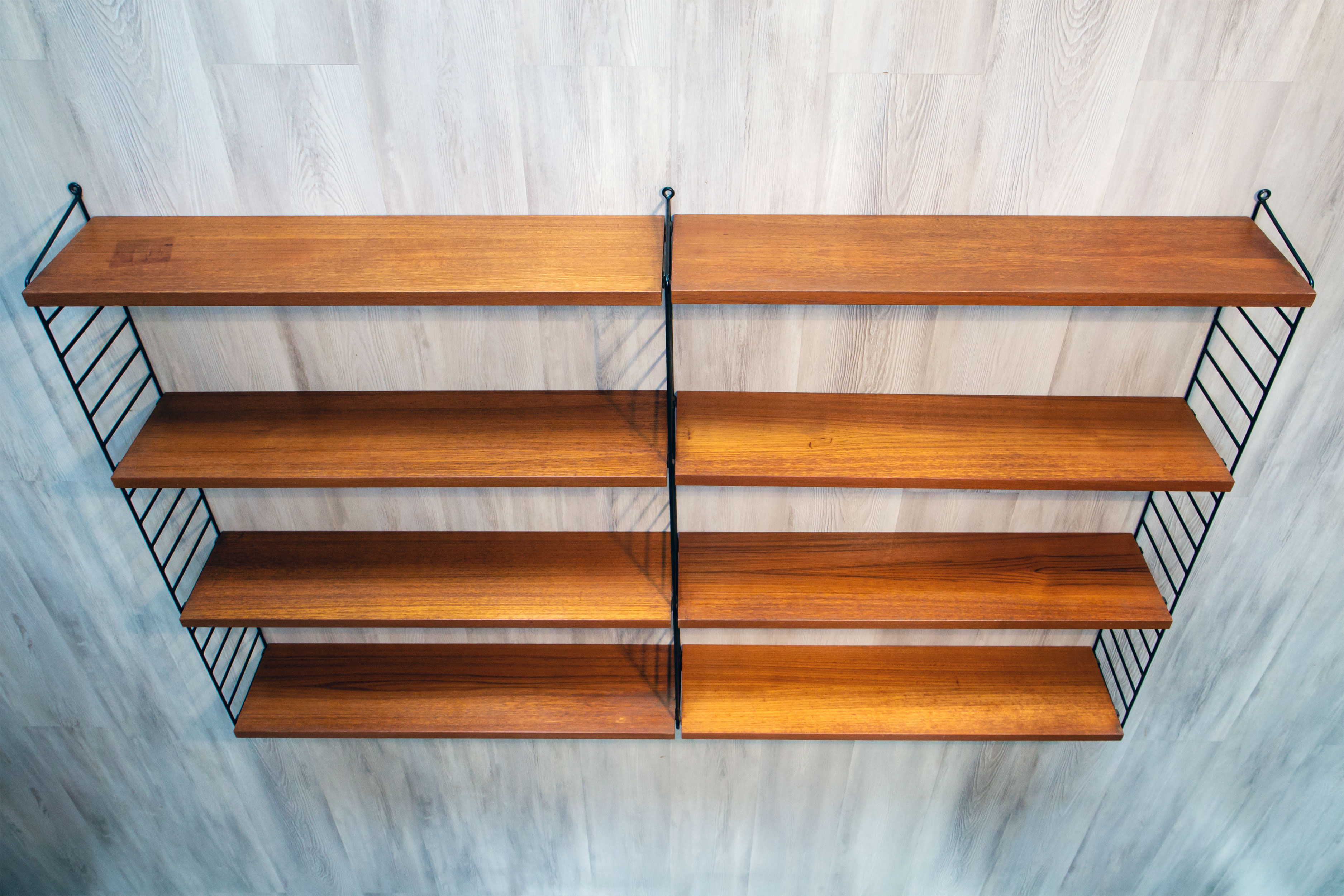 Modular double shelf String by Nisse Strinning, Sweden, circa 1960