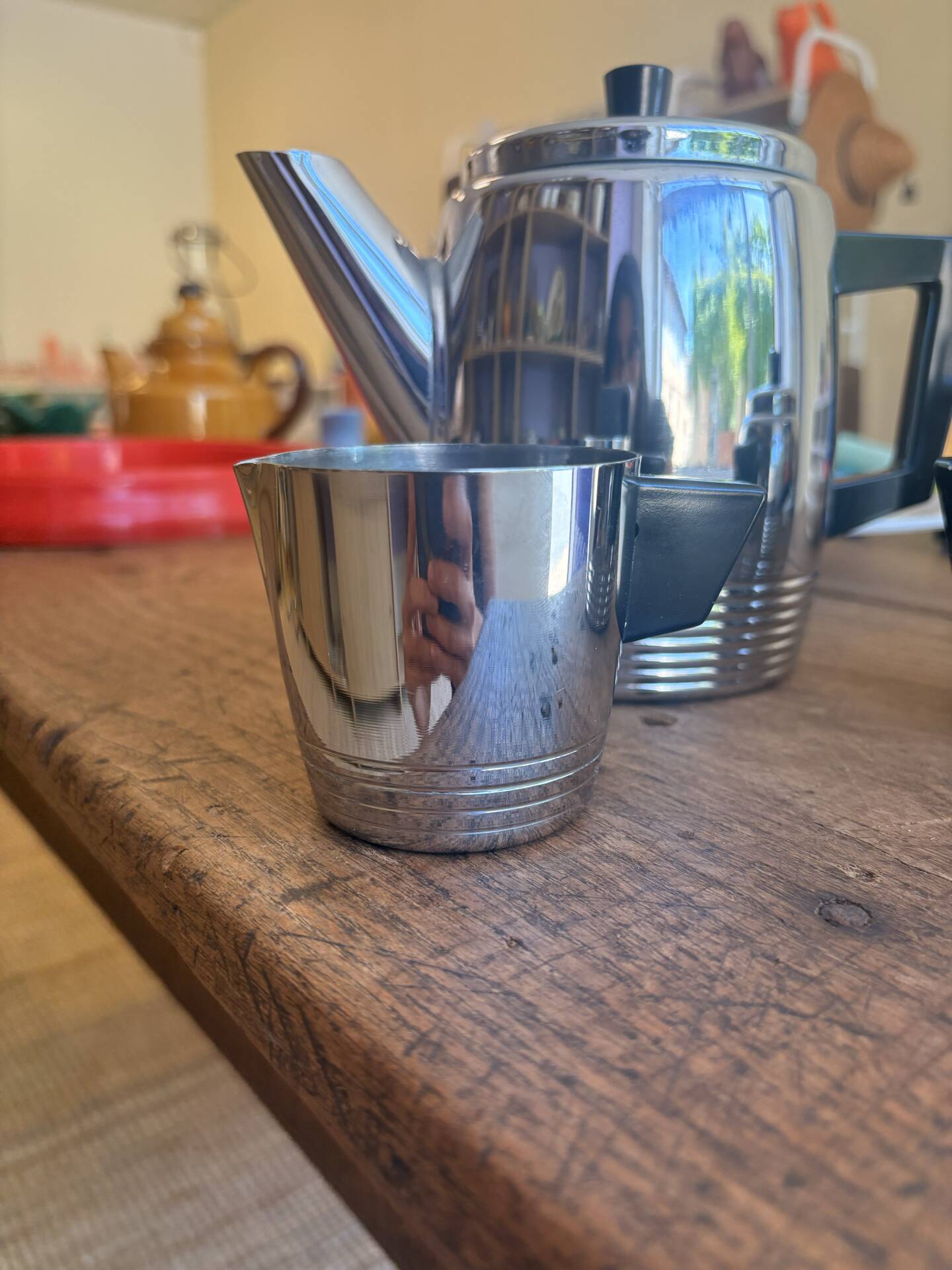 ☕ Vintage Art Deco tea set – Saint Louis in pure copper and