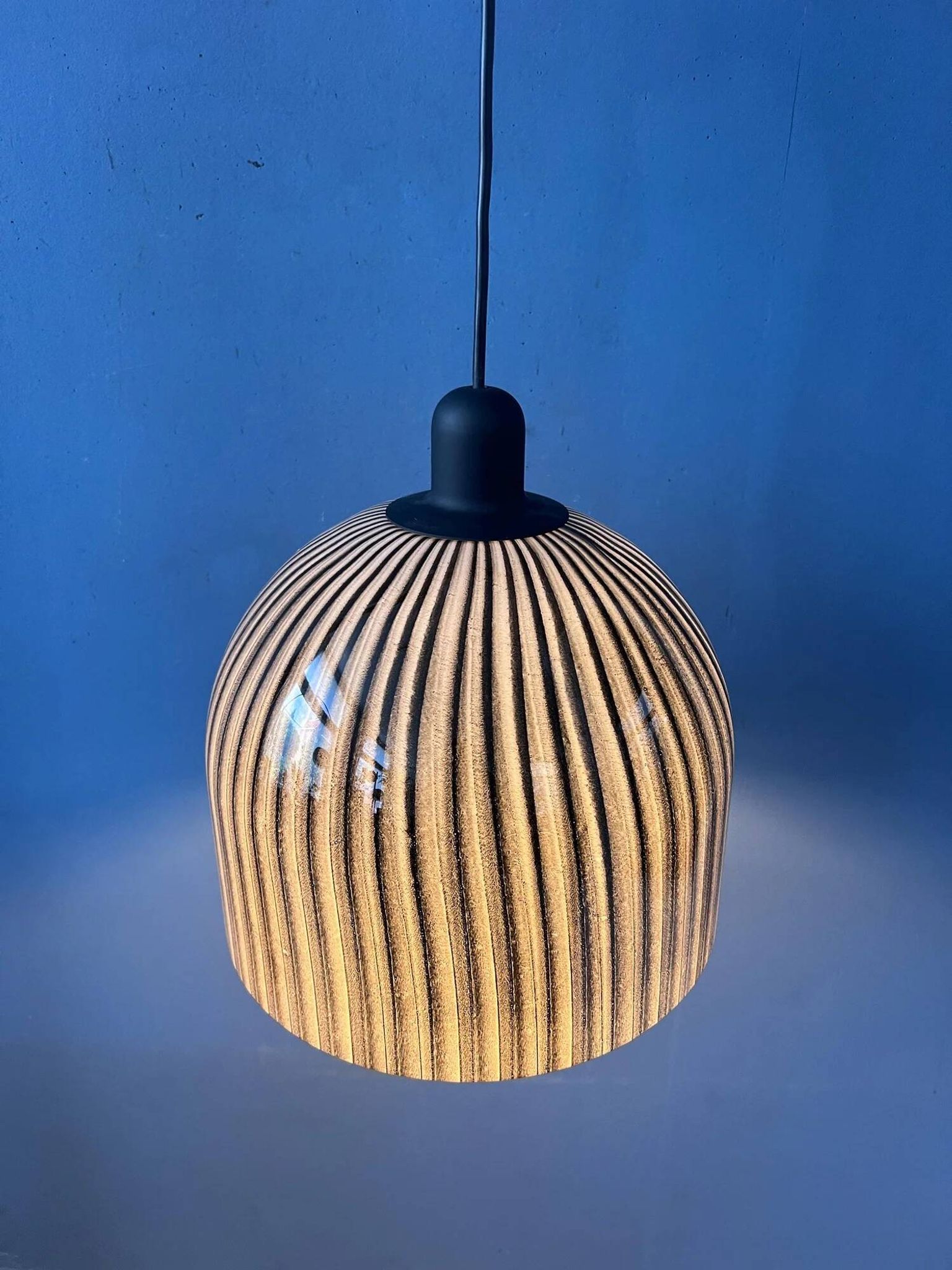 Mid-century glass hanging lamp by Peill and Putzler