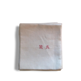 5 serviettes en coton dammasè monogrammees NA
