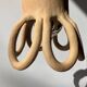 Suspension in the shape of a flower made of handcrafted ceramic, raw red stoneware mid-century.