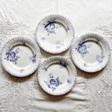 Assiette plate décor violet UC Sarreguemines Modèle Flore