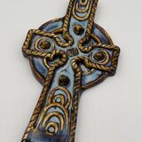 Ceramic glazed wall Celtic cross