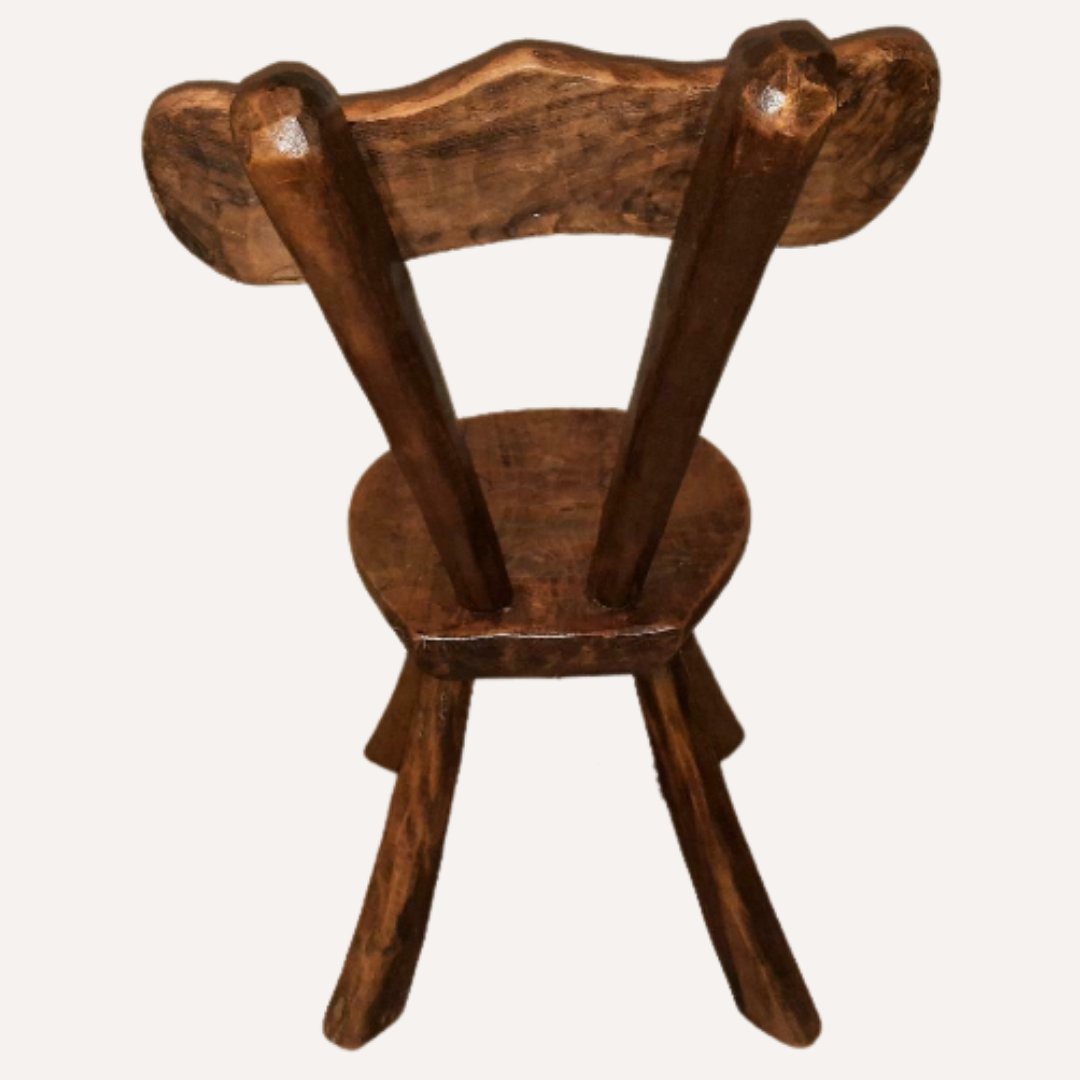Brutalist Wabi Sabi milking stool or chair, France ca 1950