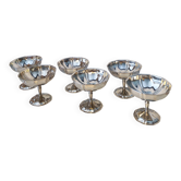 6 vintage stainless steel sorbet cups
