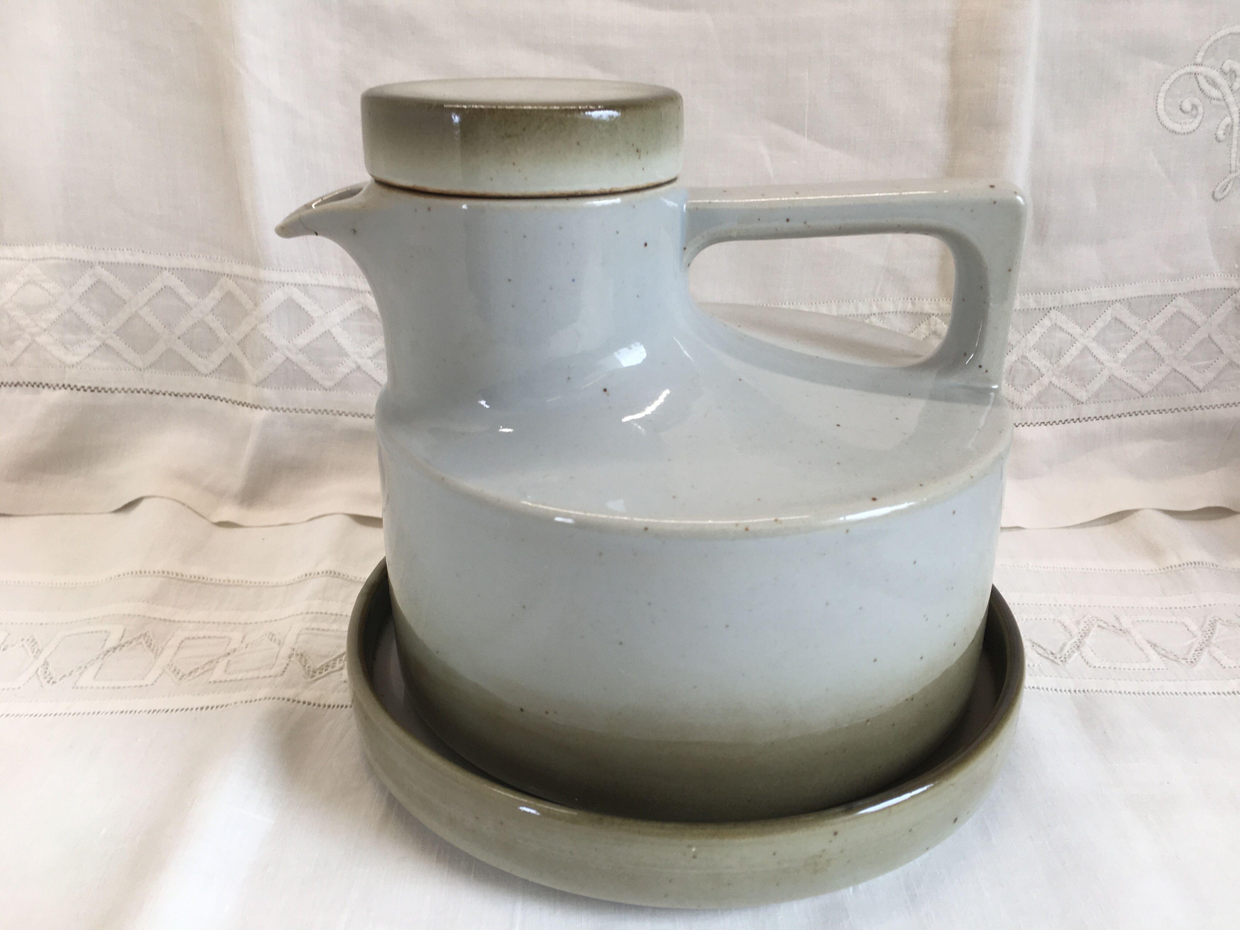 Rare coffee / tea service in Brenne sandstone "Grand Feu" - France 70s