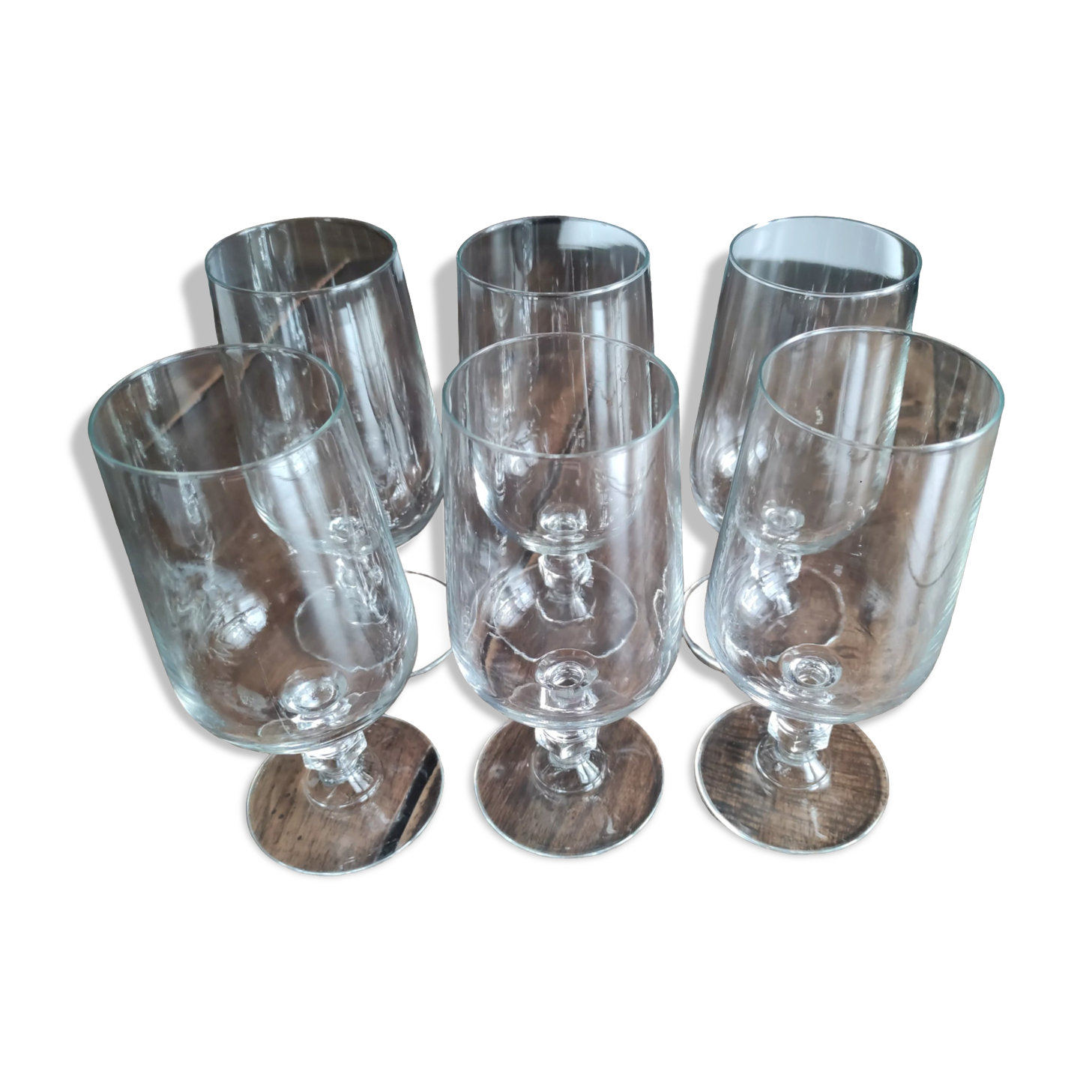 Set of 6 wine glasses top tasting hexagonal foot