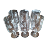 Set of 6 wine glasses top tasting hexagonal foot